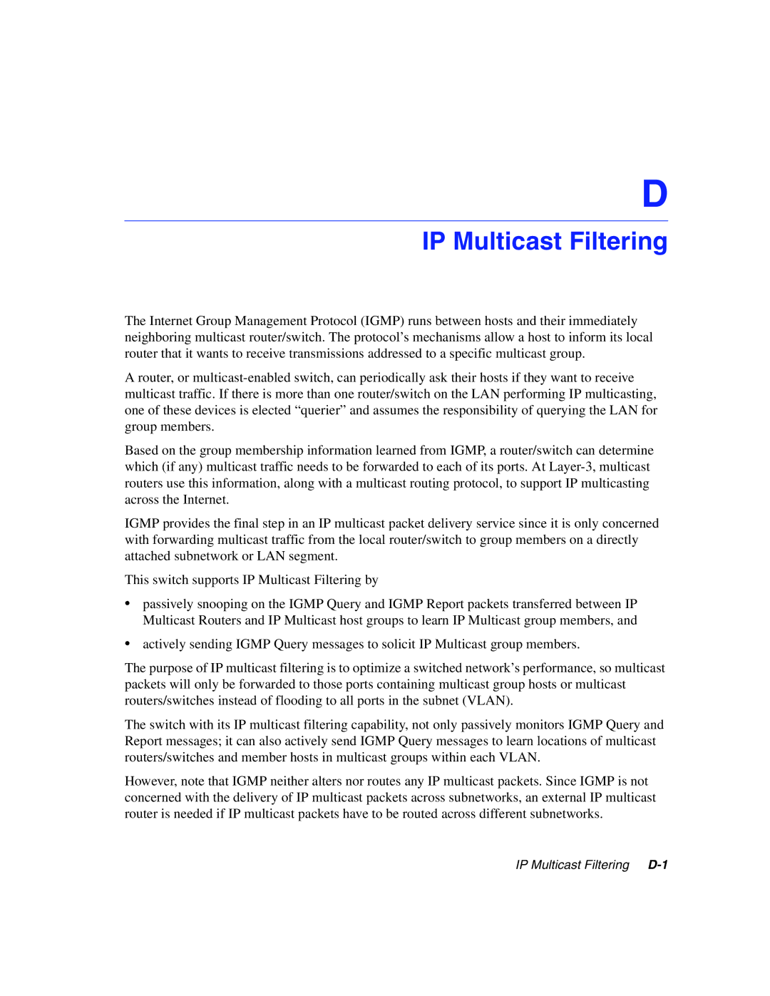 Enterasys Networks 5G1XX, 5H1XX manual IP Multicast Filtering 