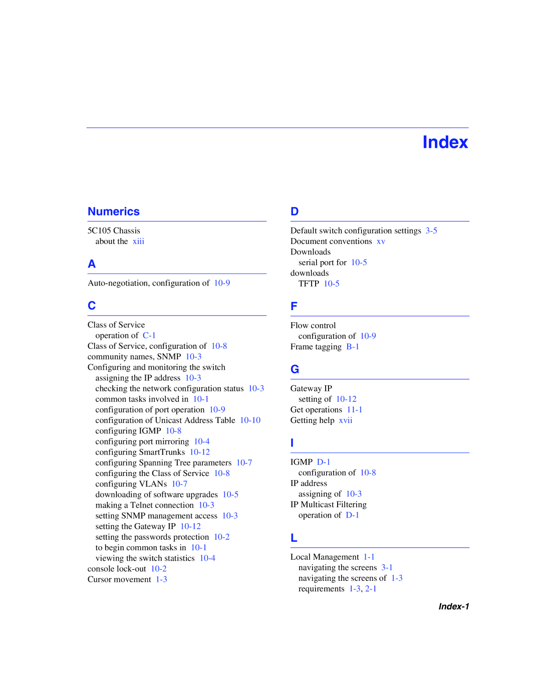 Enterasys Networks 5G1XX, 5H1XX manual Index, Numerics 