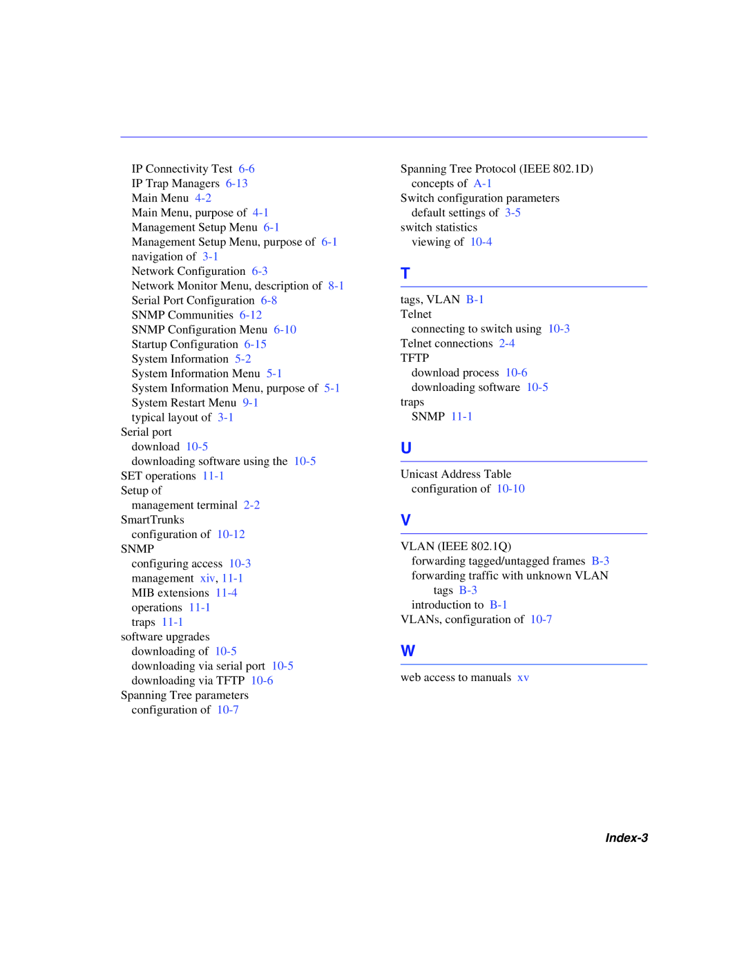 Enterasys Networks 5G1XX, 5H1XX manual Index-3 