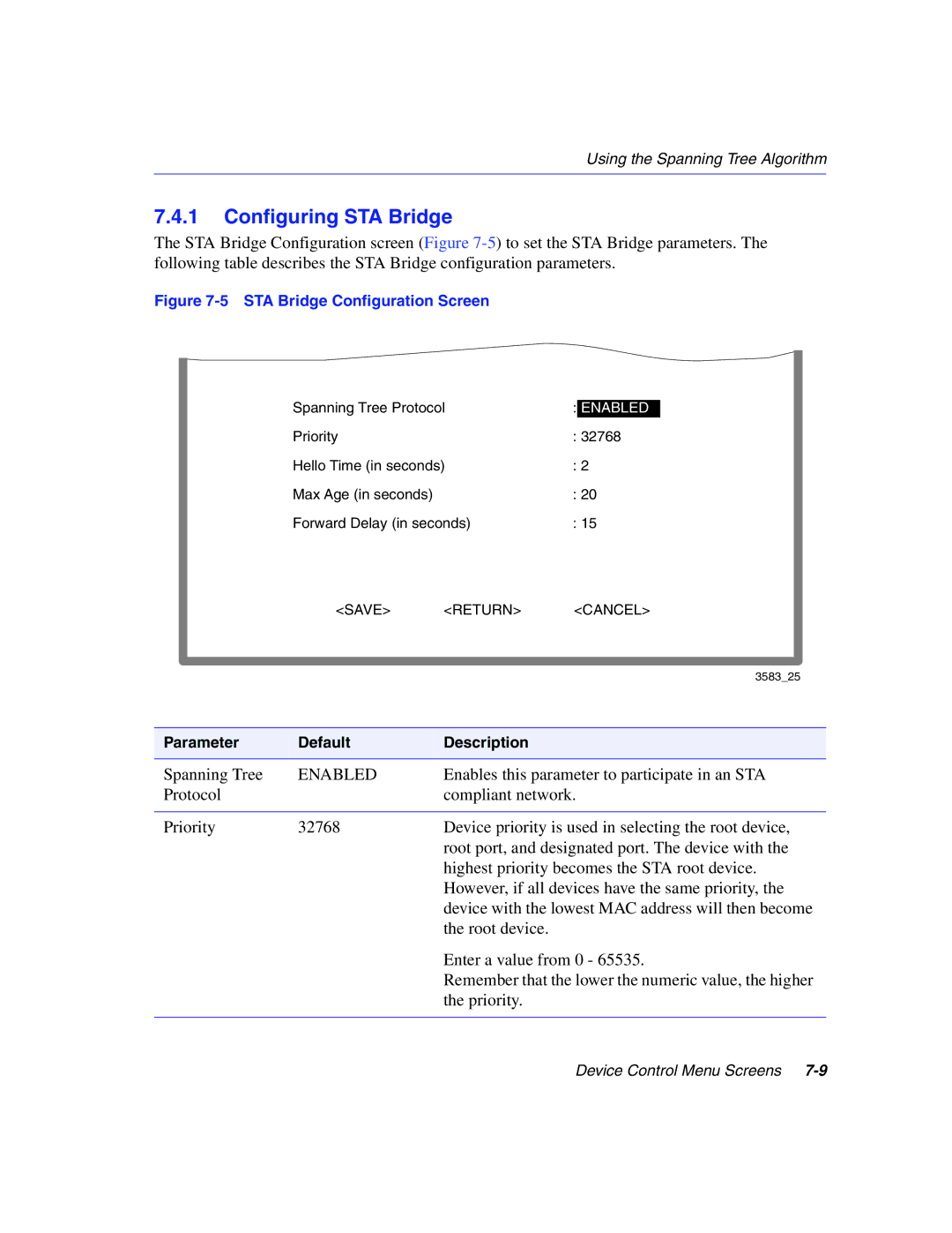 Enterasys Networks 5G1XX, 5H1XX manual Configuring STA Bridge, Enabled 