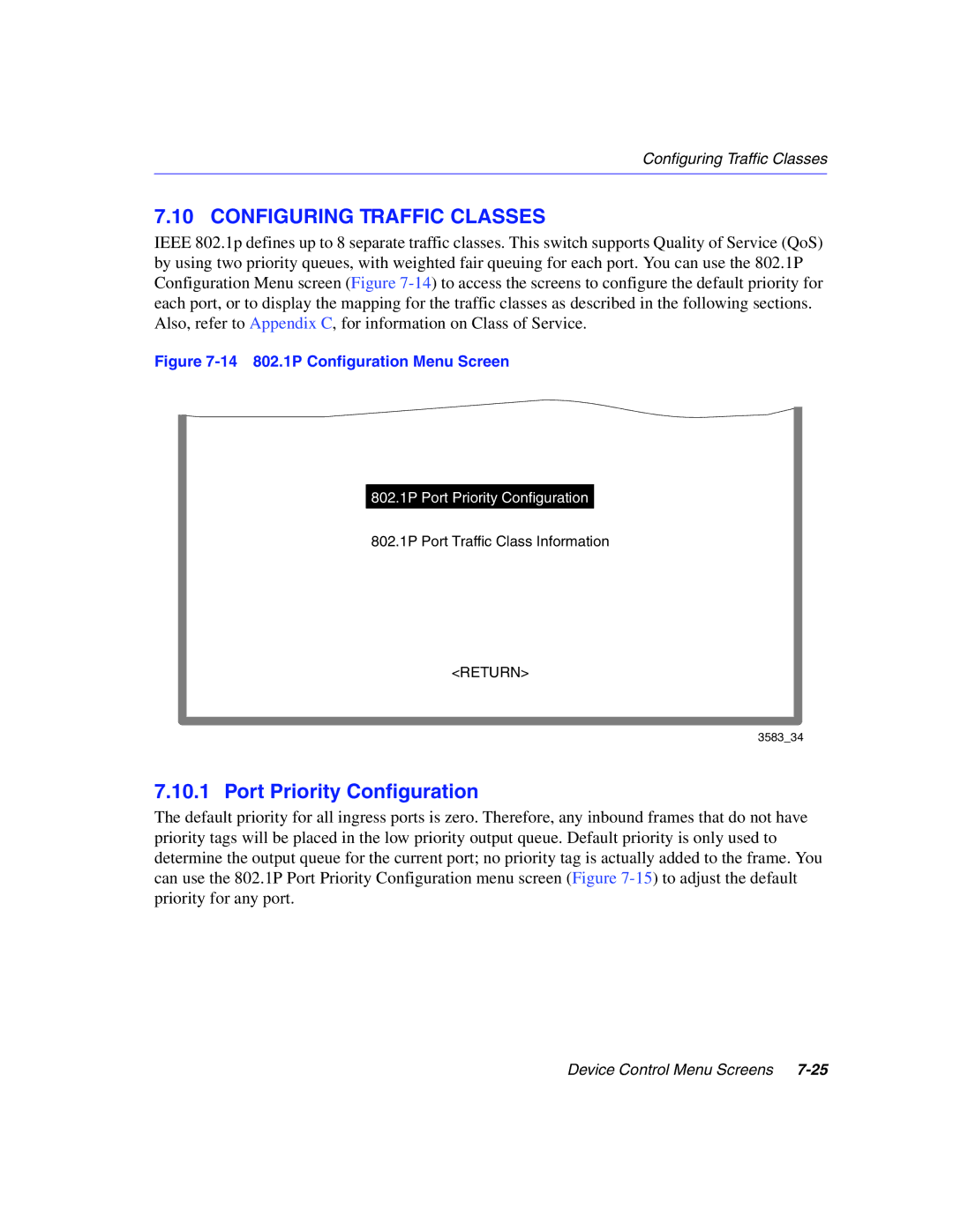 Enterasys Networks 5G1XX, 5H1XX manual Configuring Traffic Classes, Port Priority Configuration 