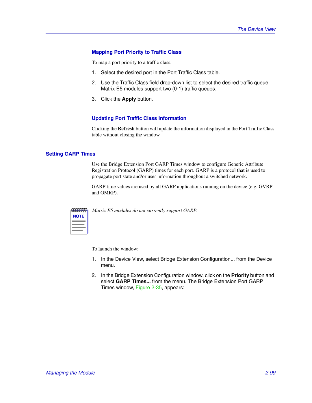 Enterasys Networks 6000, Matrix E7 manual Mapping Port Priority to Traffic Class, Updating Port Traffic Class Information 