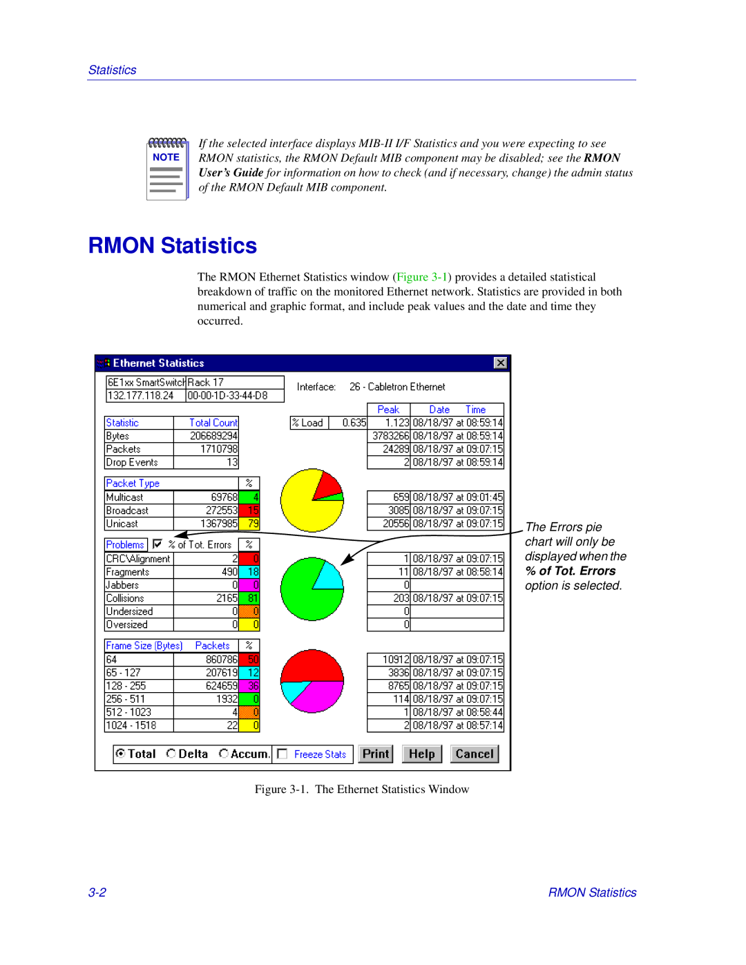 Enterasys Networks Matrix E7, 6000 manual Rmon Statistics 