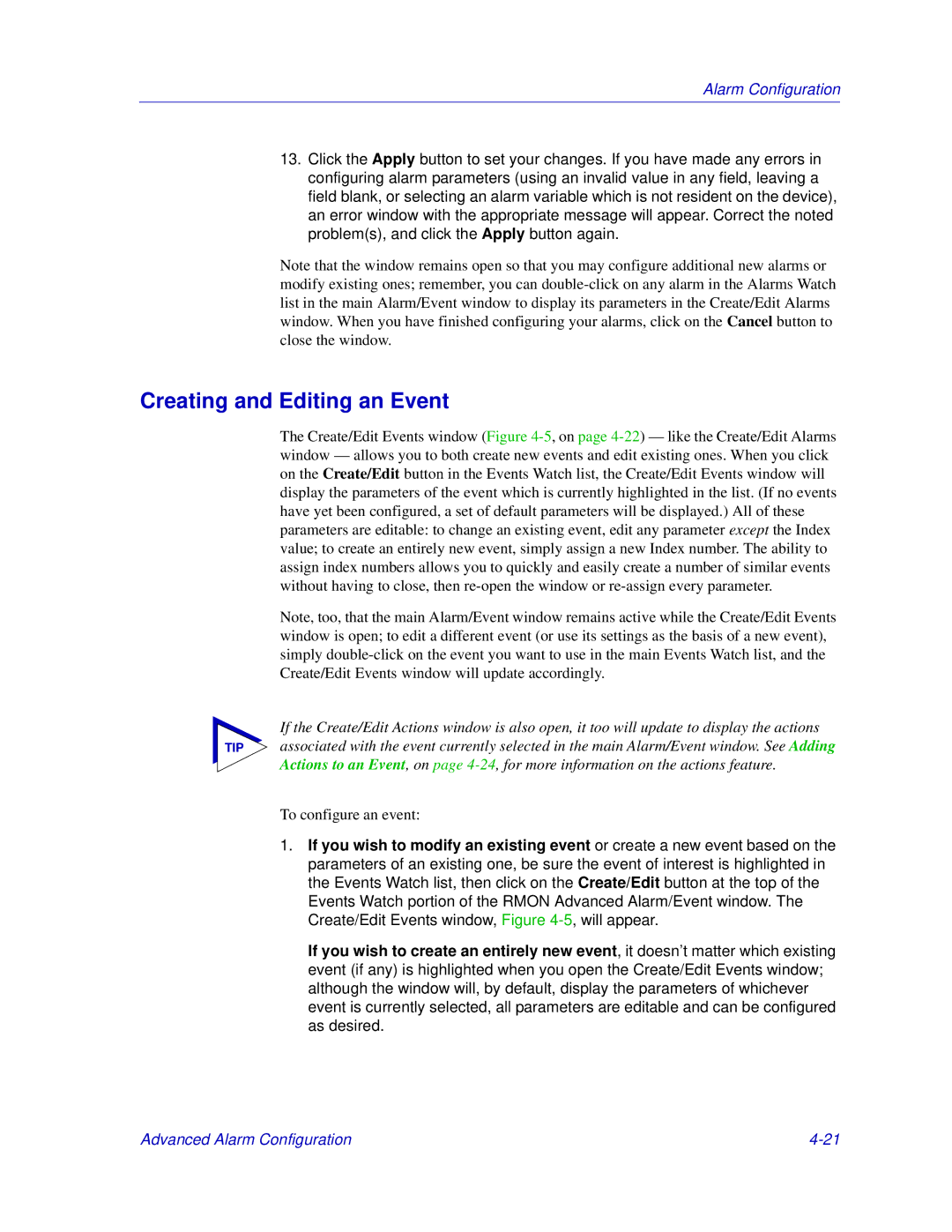 Enterasys Networks 6000, Matrix E7 manual Creating and Editing an Event 