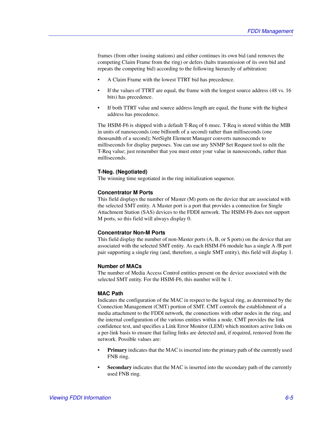 Enterasys Networks 6000 manual Neg. Negotiated, Concentrator M Ports, Concentrator Non-M Ports, Number of MACs, MAC Path 