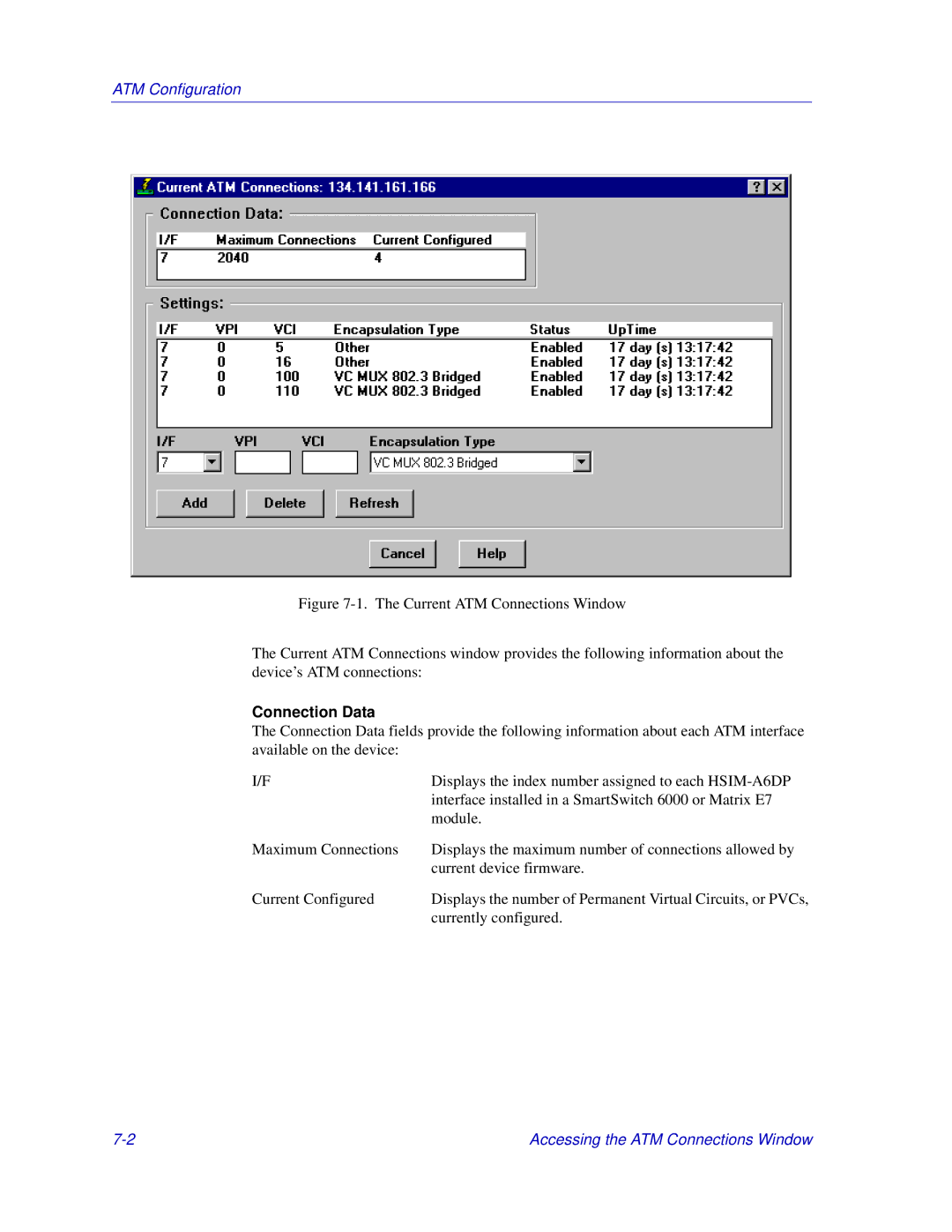 Enterasys Networks Matrix E7, 6000 manual Connection Data 