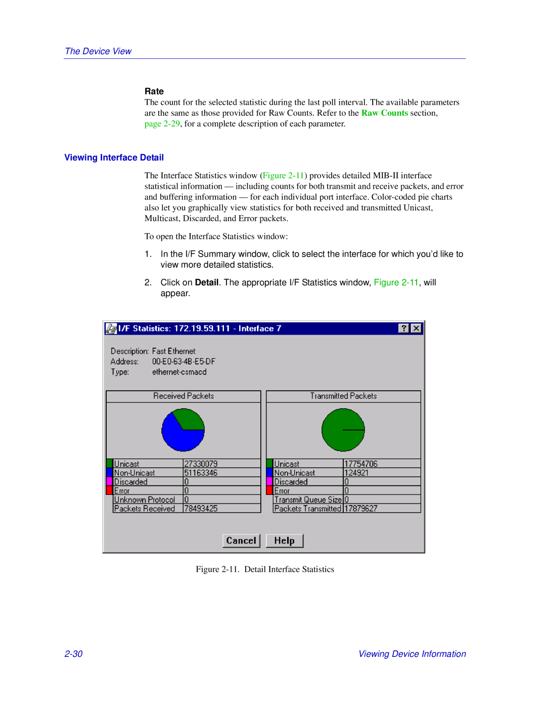 Enterasys Networks Matrix E7, 6000 manual Rate, Viewing Interface Detail 