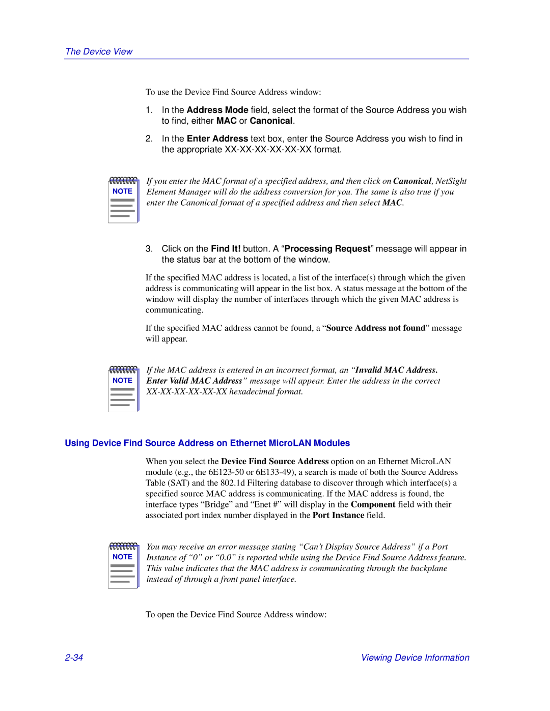 Enterasys Networks Matrix E7, 6000 manual To use the Device Find Source Address window 