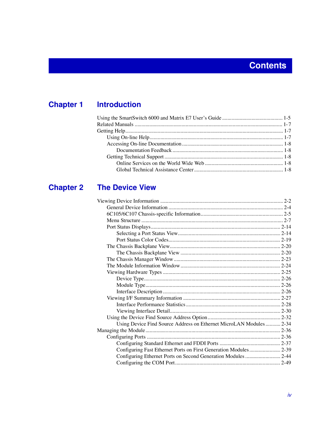 Enterasys Networks 6000, Matrix E7 manual Contents 