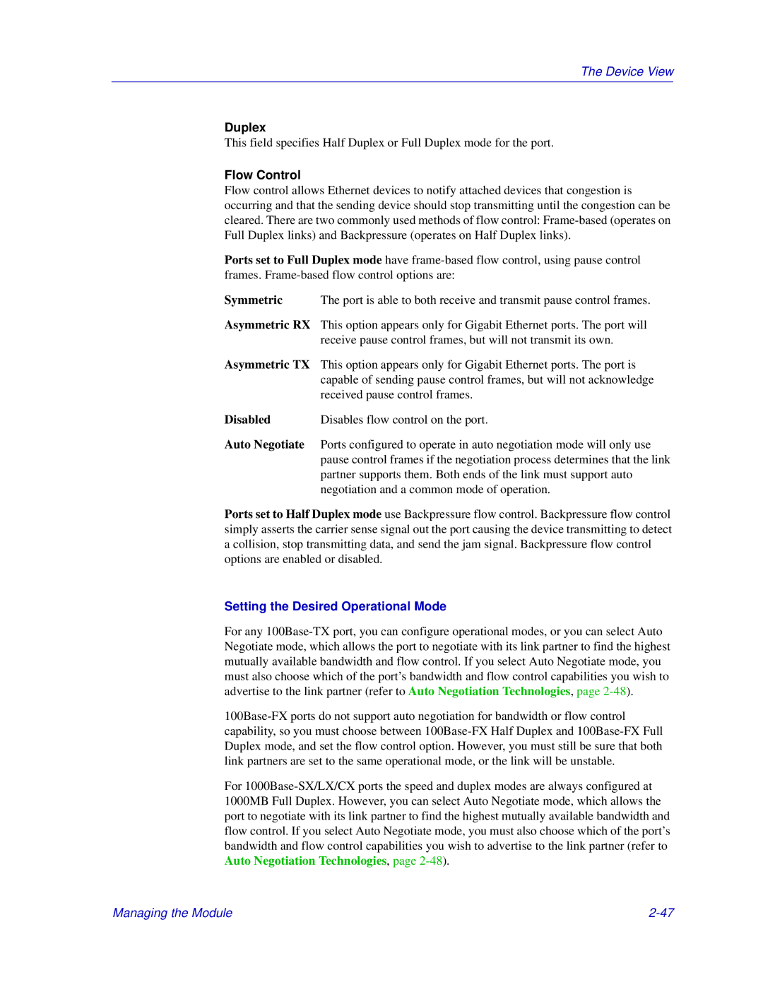 Enterasys Networks 6000, Matrix E7 manual Duplex, Flow Control 