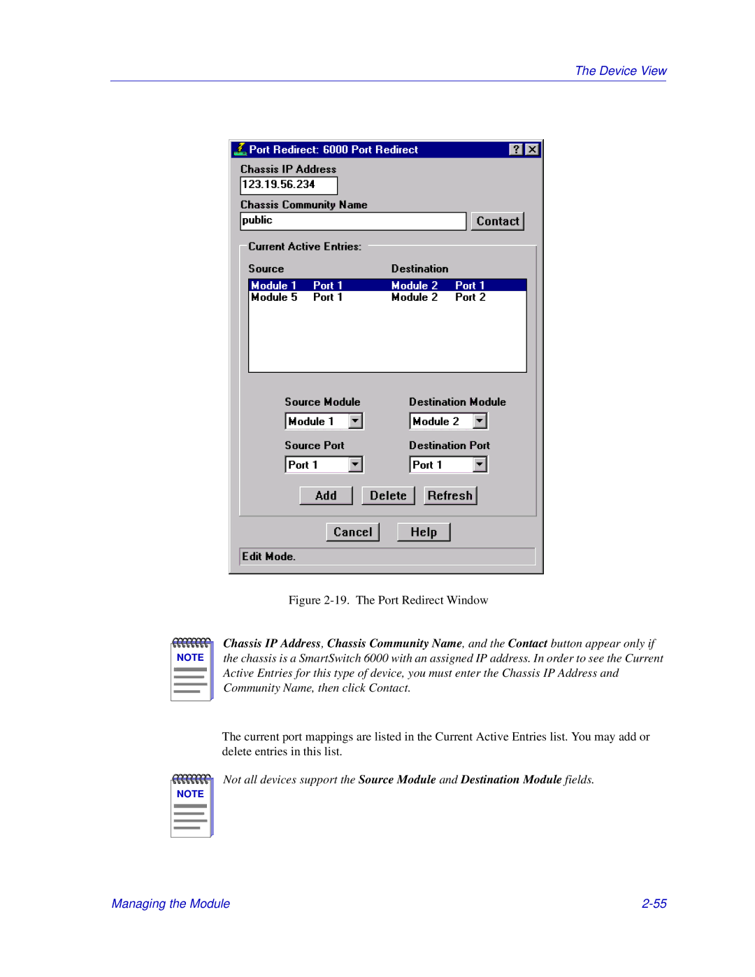 Enterasys Networks 6000, Matrix E7 manual The Port Redirect Window 