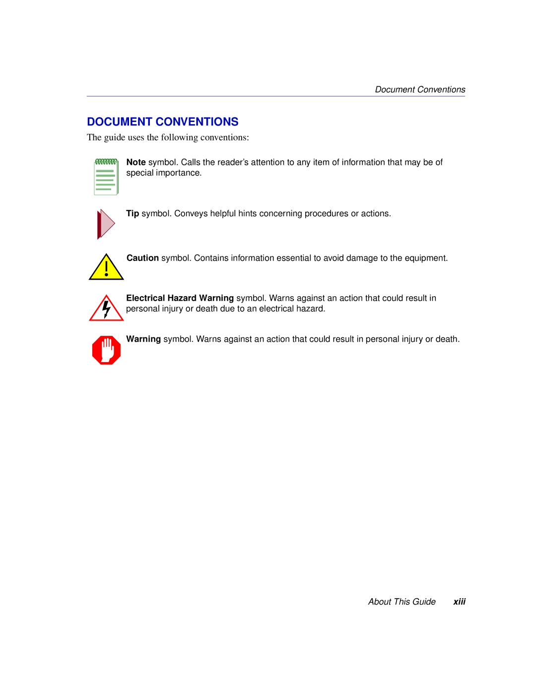 Enterasys Networks 6H302-48 manual Document Conventions, Guide uses the following conventions 