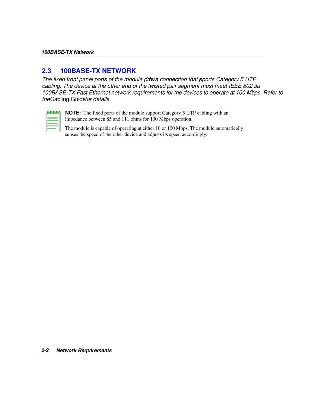 Enterasys Networks 6H302-48 manual 100BASE-TX Network 