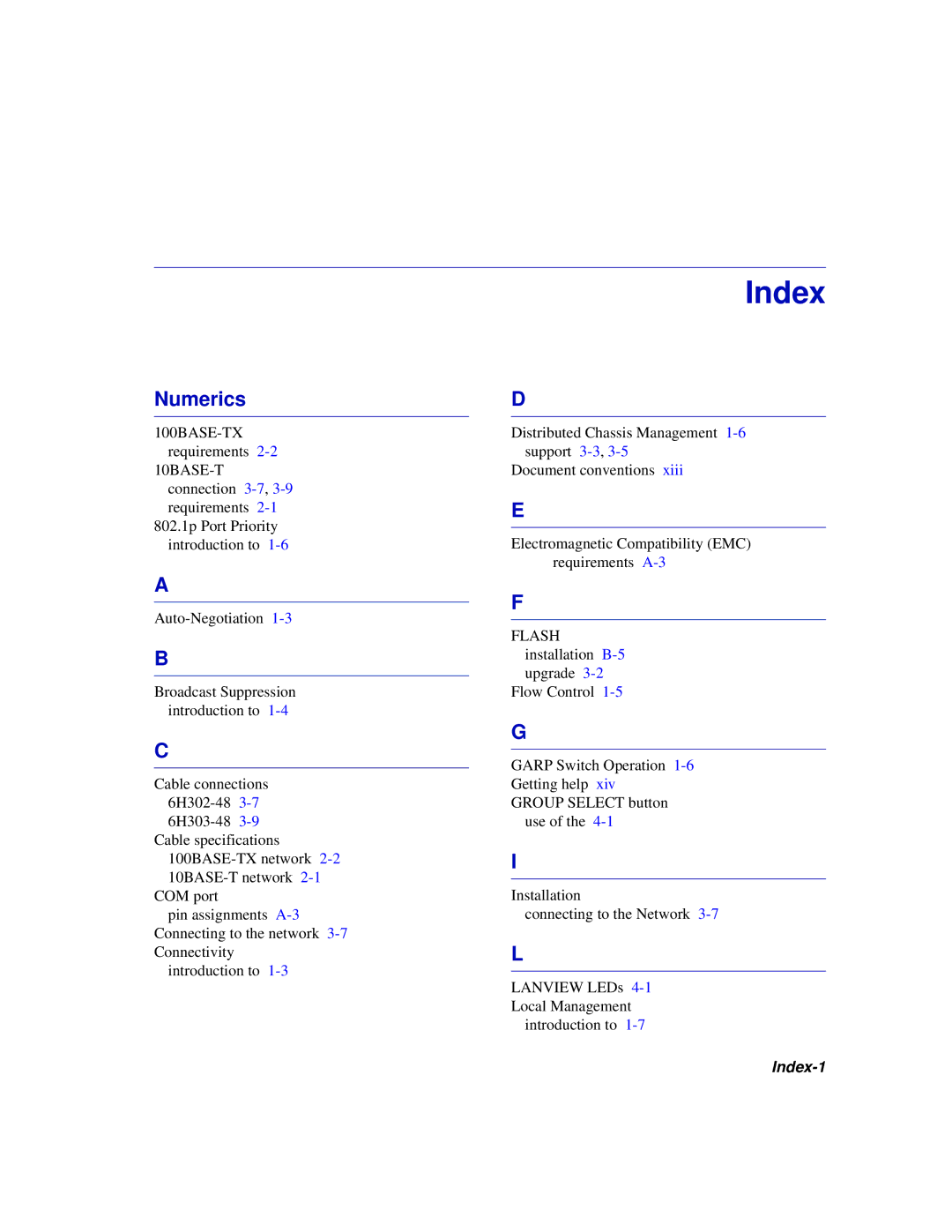 Enterasys Networks 6H302-48 manual Index, Numerics 