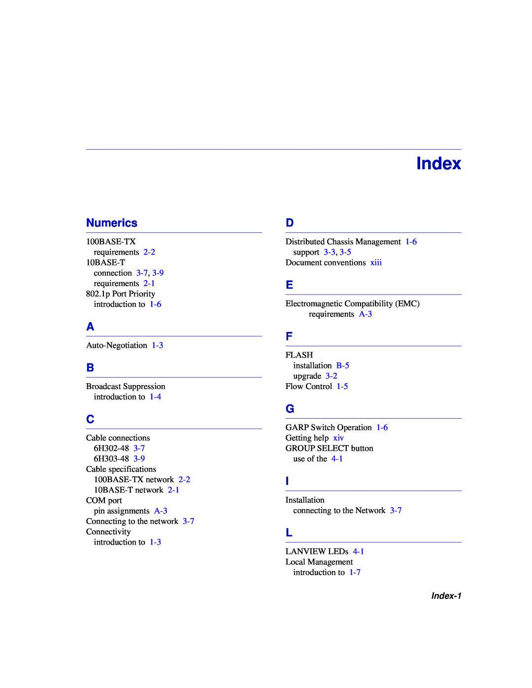 Enterasys Networks 6H302-48 manual Index, Numerics 