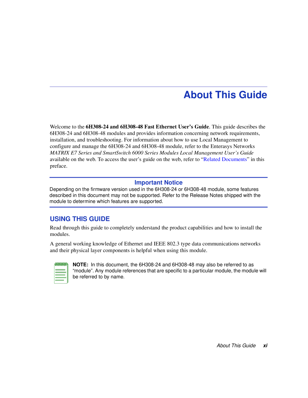 Enterasys Networks 6H308-48, 6H308-24 manual About This Guide, Using this Guide 