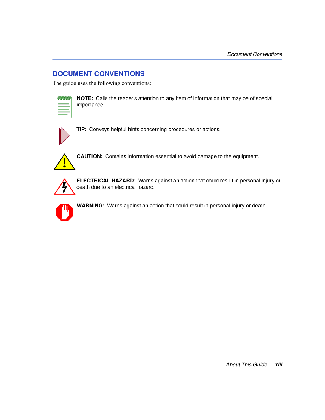 Enterasys Networks 6H308-48, 6H308-24 manual Document Conventions, Guide uses the following conventions 