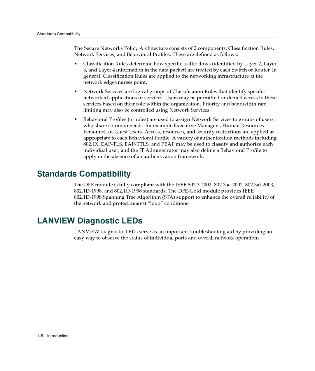 Enterasys Networks 9033989-06, 6H308-48, 4H4285-49 manual Standards Compatibility, Lanview Diagnostic LEDs 