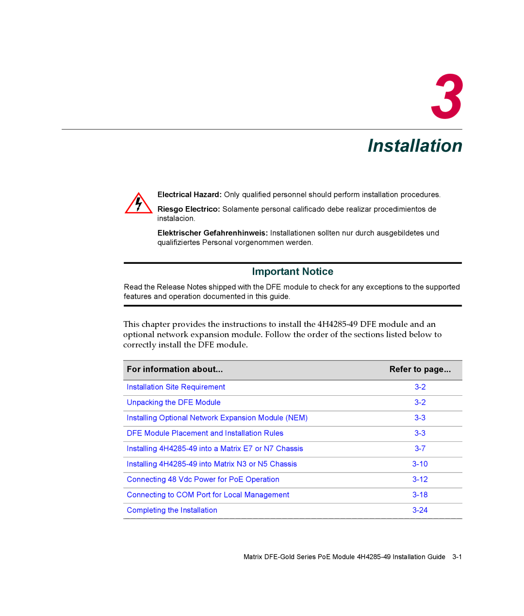 Enterasys Networks 9033989-06, 6H308-48, 4H4285-49 manual Installation, Important Notice 