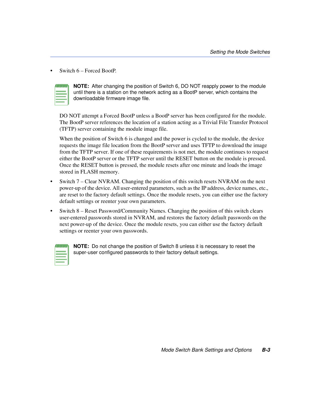 Enterasys Networks 6H352-25 manual Setting the Mode Switches 