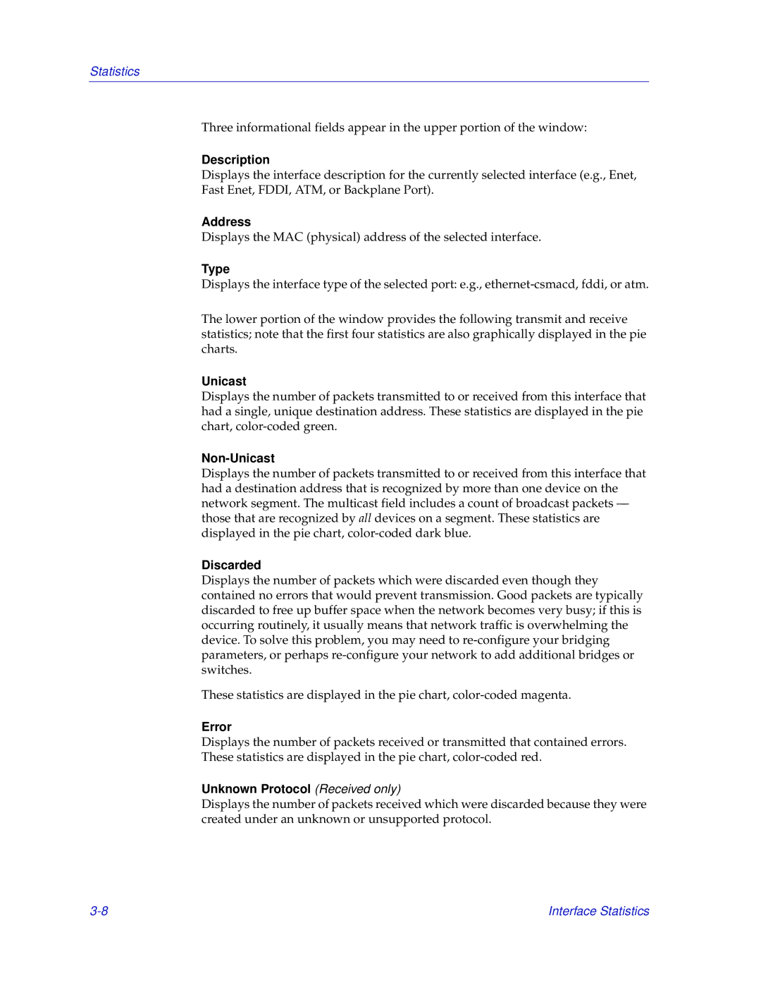 Enterasys Networks 700 manual Interface Statistics 