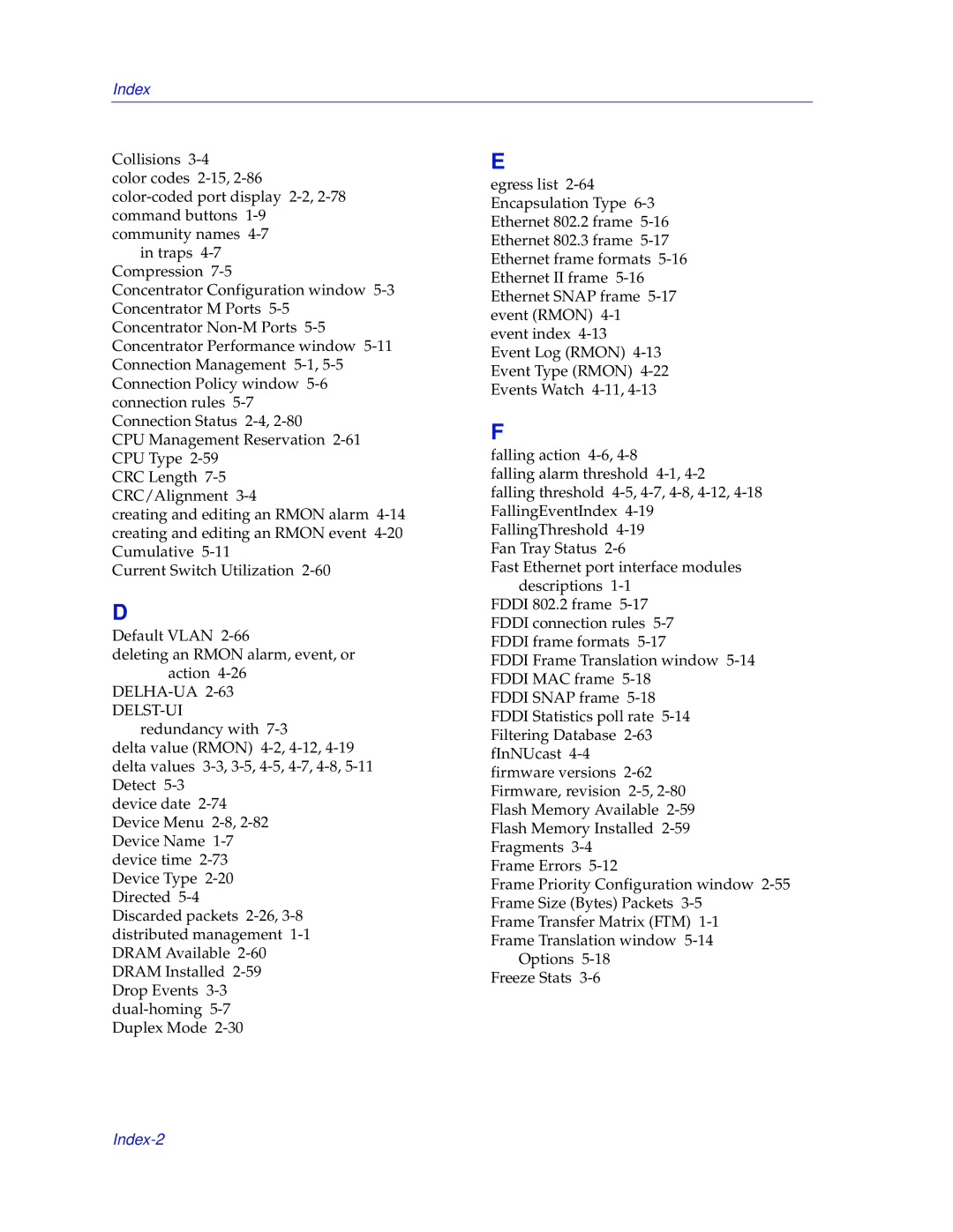 Enterasys Networks 700 manual Index-2 