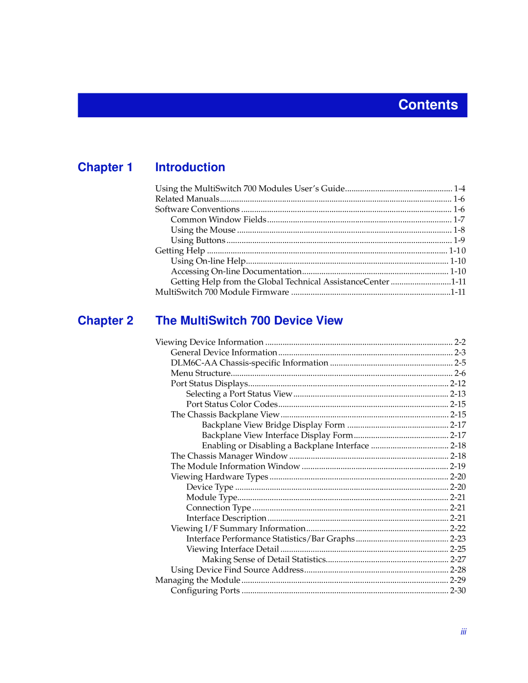 Enterasys Networks 700 manual Contents 