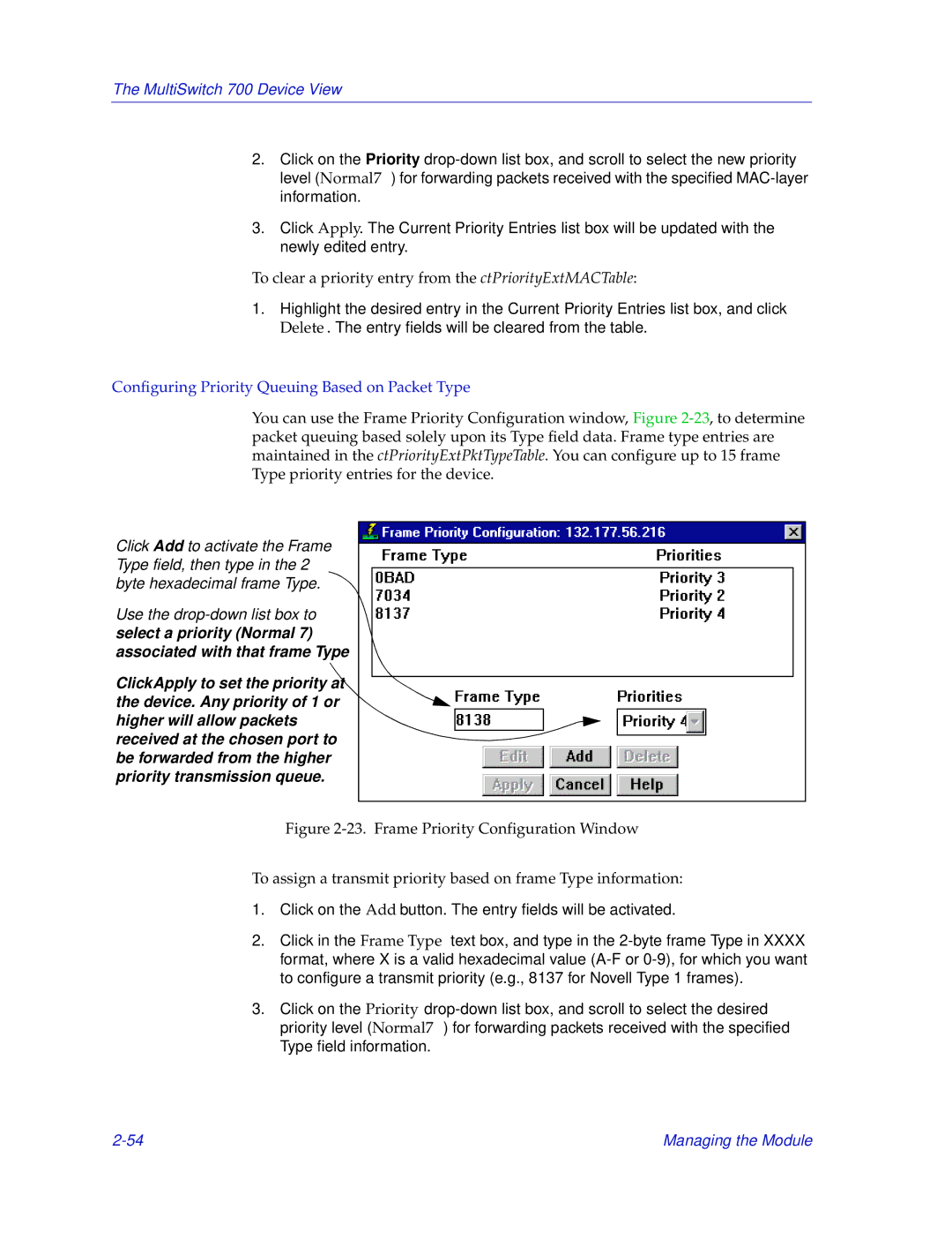 Enterasys Networks 700 manual Configuring Priority Queuing Based on Packet Type 