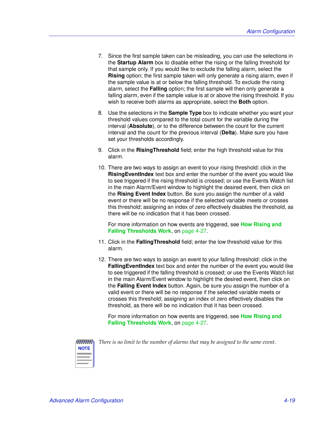 Enterasys Networks 700 manual Alarm Configuration 