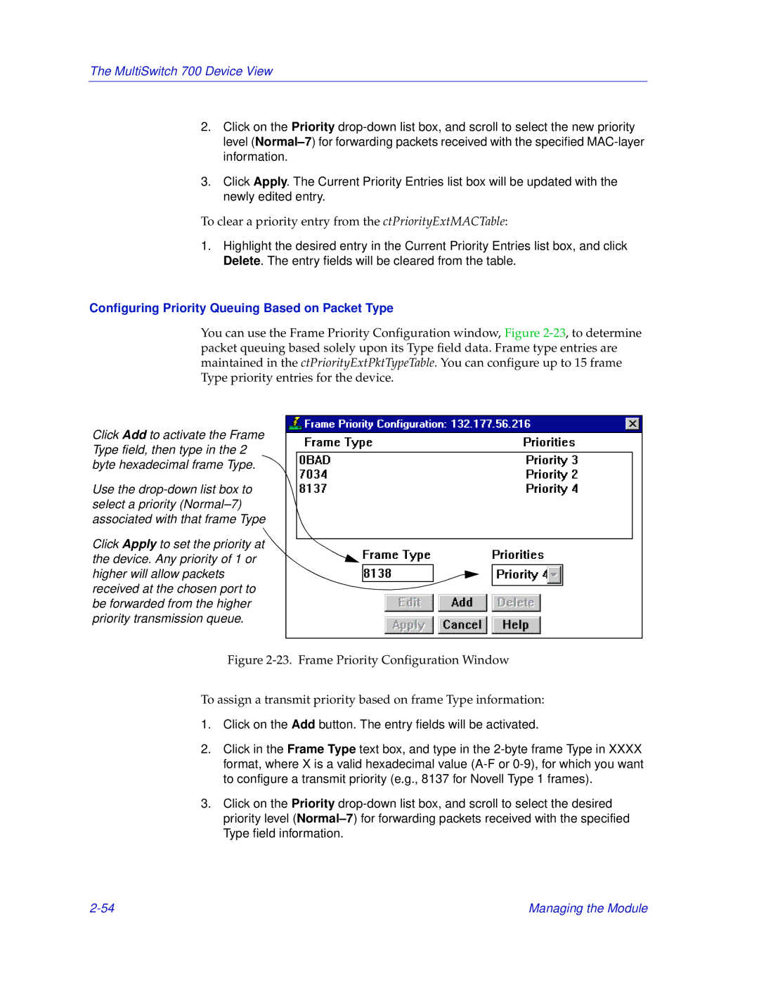 Enterasys Networks 700 manual Configuring Priority Queuing Based on Packet Type 