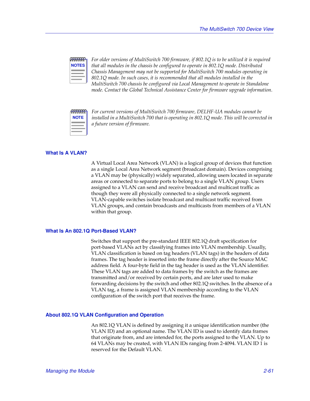 Enterasys Networks 700 What Is a VLAN?, What Is An 802.1Q Port-Based VLAN?, About 802.1Q Vlan Configuration and Operation 