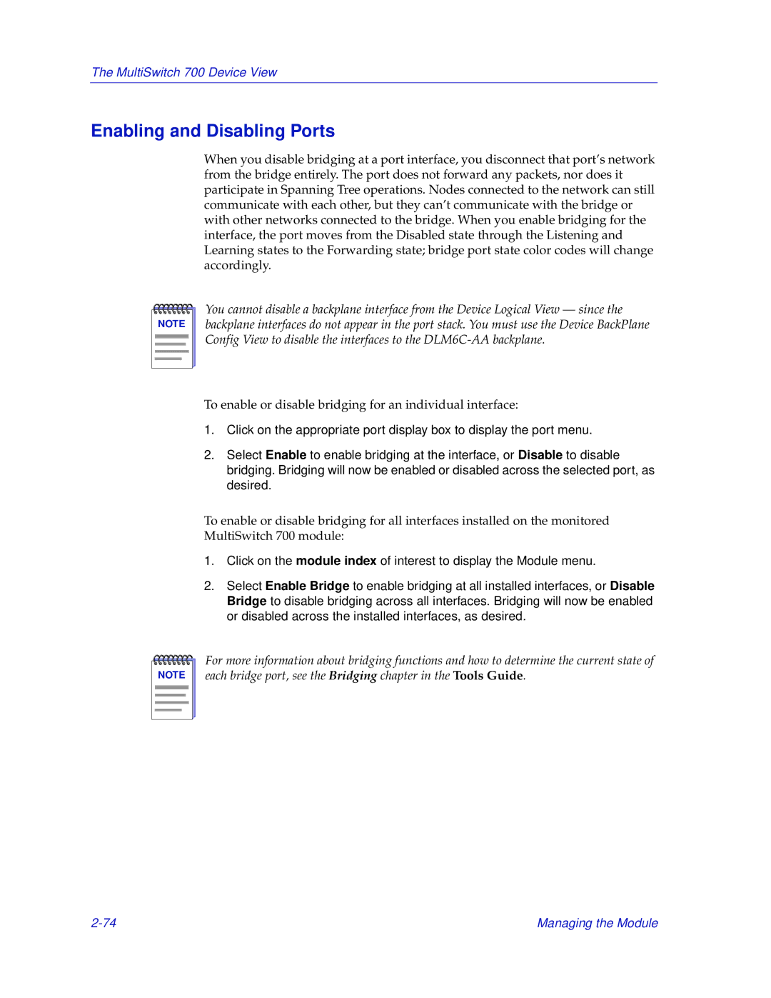 Enterasys Networks 700 manual Enabling and Disabling Ports 