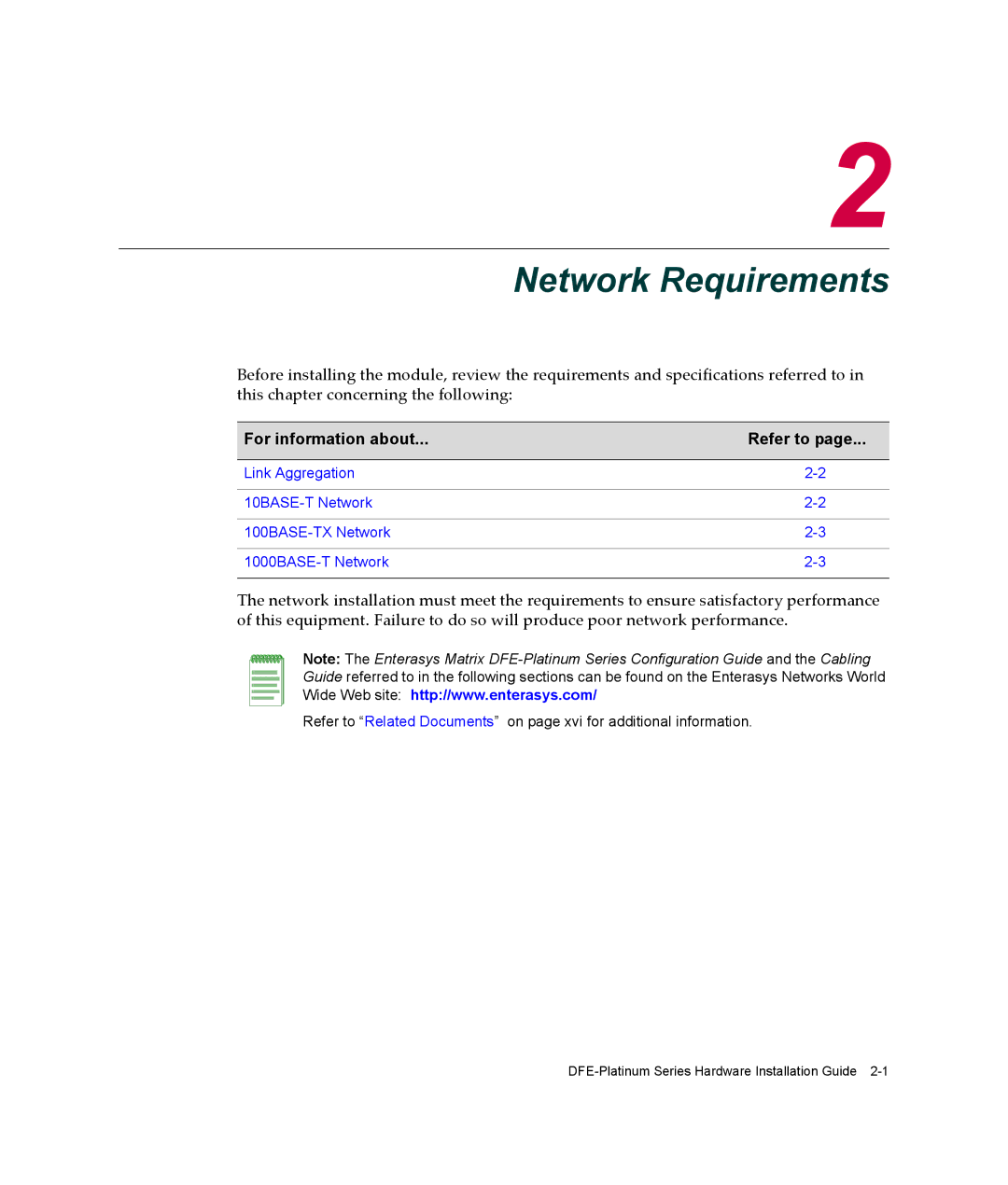 Enterasys Networks 7G4285-49, 7G4205-72 manual Network Requirements 