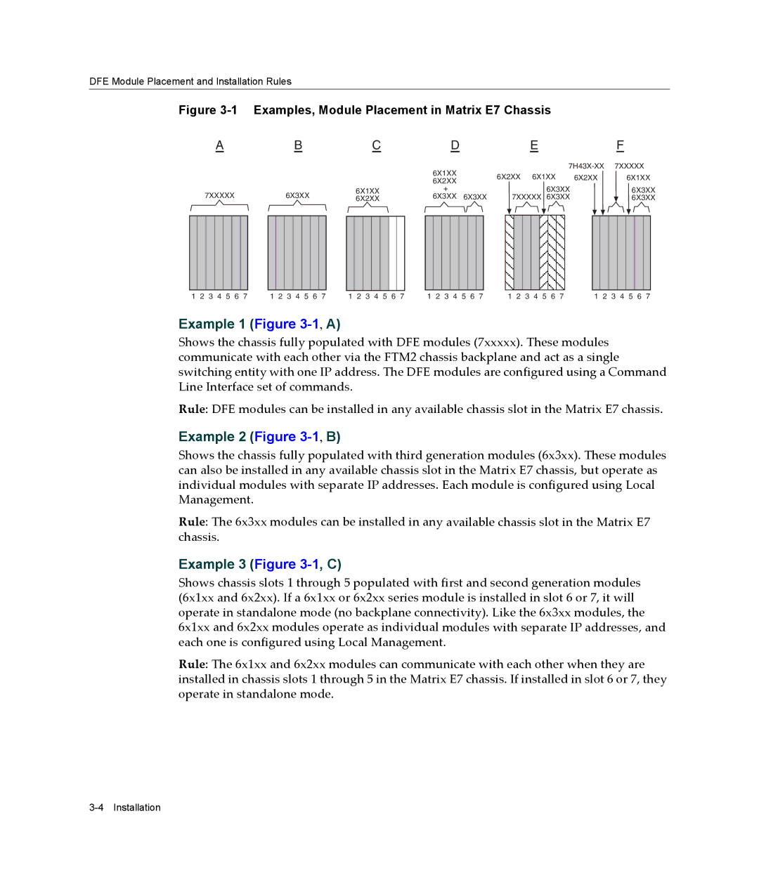 Enterasys Networks 7G4205-72, 7G4285-49 manual Example 1 -1,A, Example 2 -1,B, Example 3 -1, C 