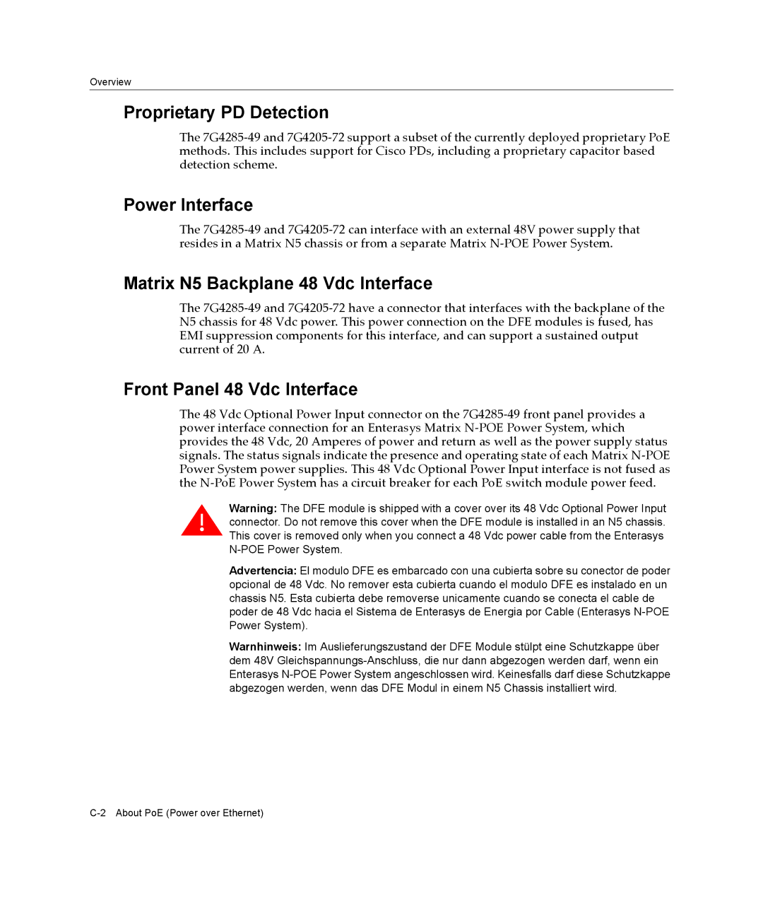 Enterasys Networks 7G4205-72, 7G4285-49 manual Proprietary PD Detection 