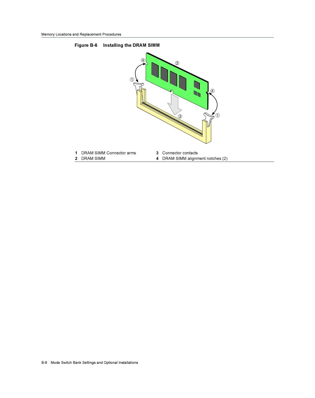 Enterasys Networks 7S4280-19-SYS, 2S4082-25-SYS Dram Simm Connector arms Connector contacts, Dram Simm alignment notches 