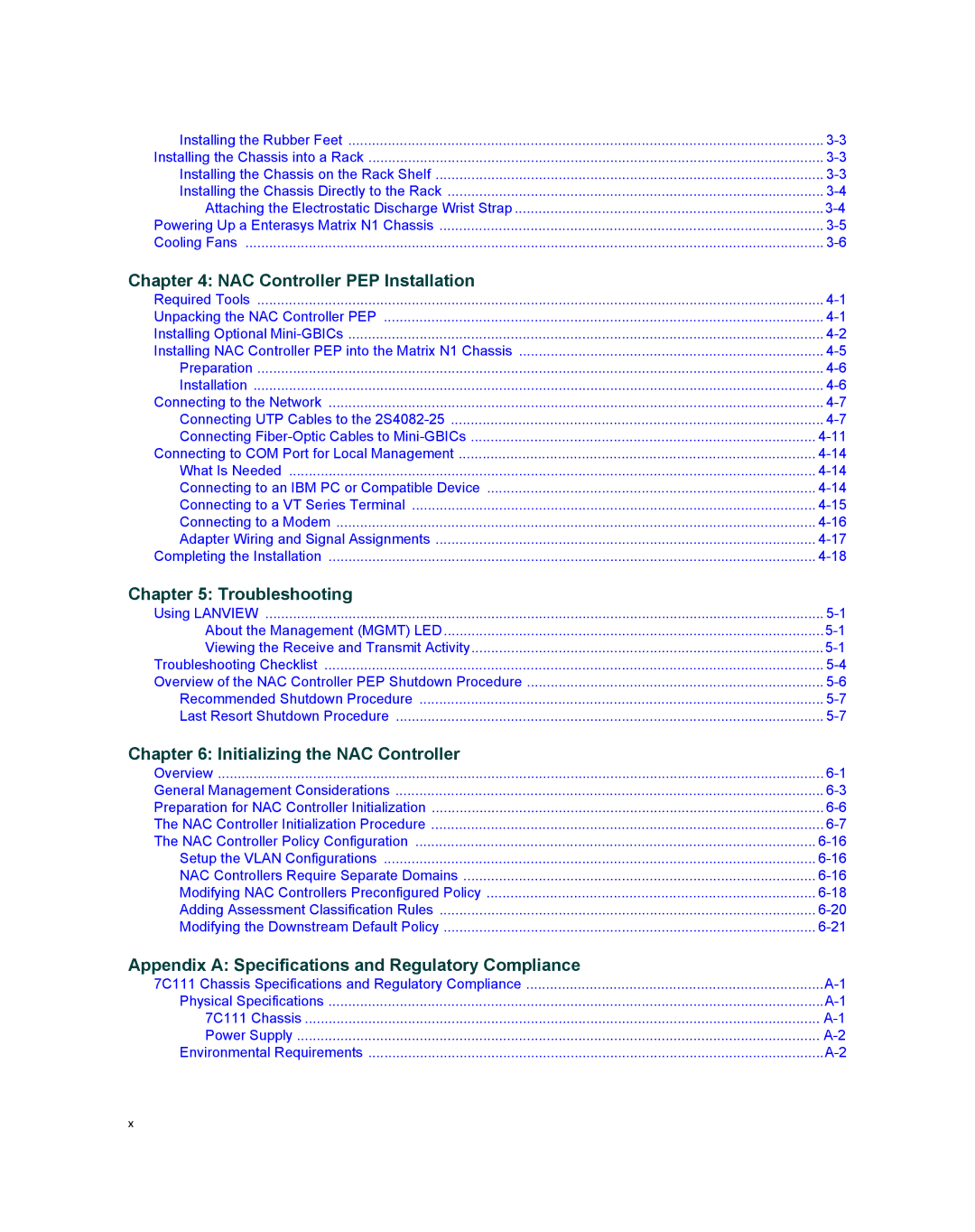 Enterasys Networks 7S4280-19-SYS manual NAC Controller PEP Installation, Troubleshooting, Initializing the NAC Controller 