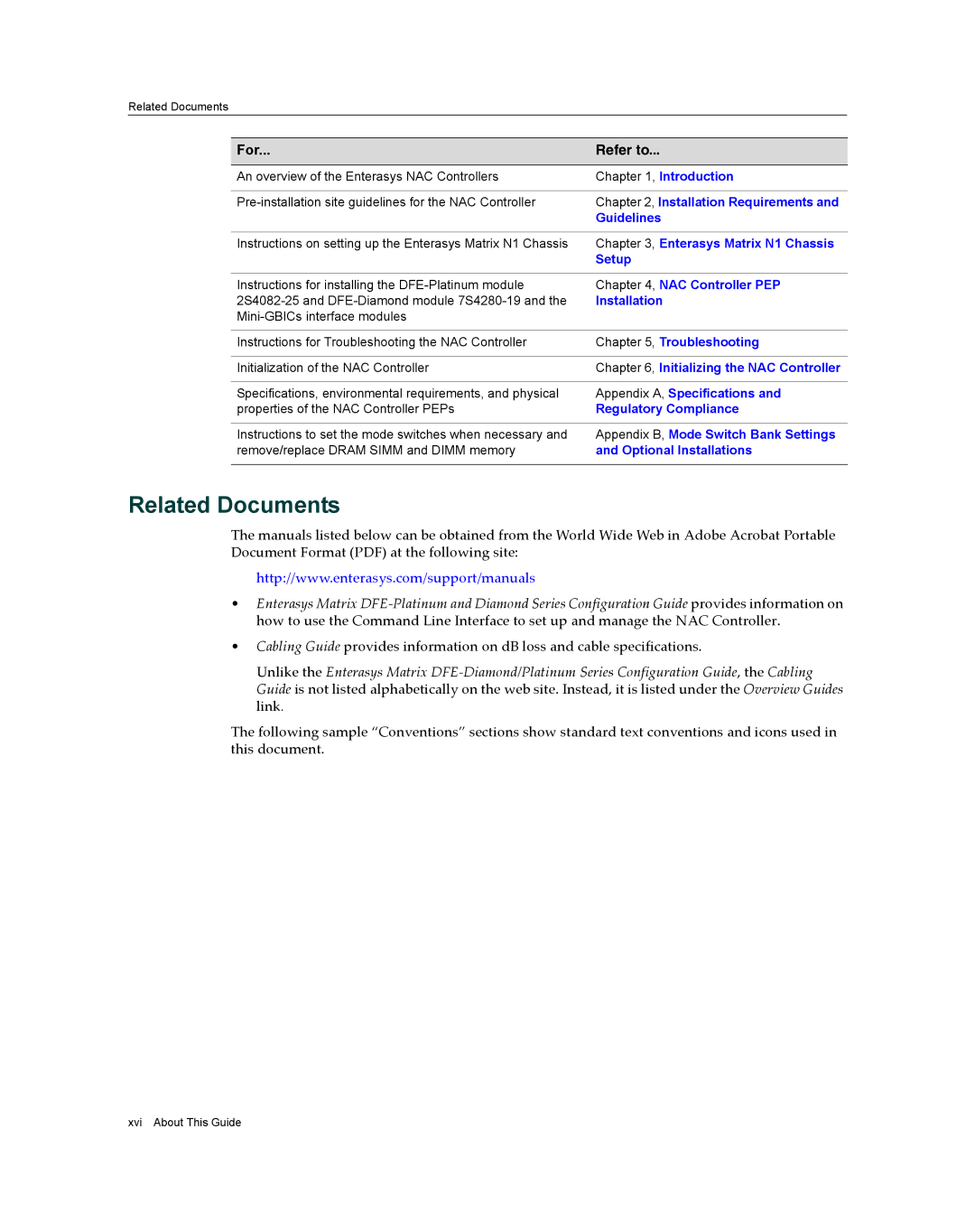 Enterasys Networks 7S4280-19-SYS, 2S4082-25-SYS manual Related Documents, For Refer to 