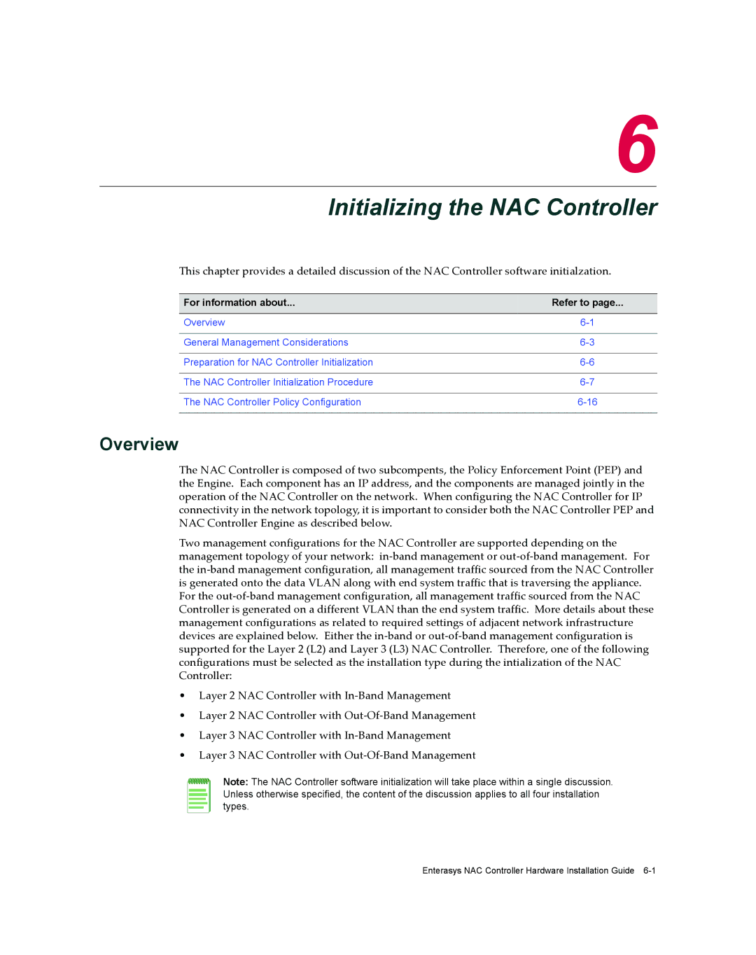 Enterasys Networks 2S4082-25-SYS, 7S4280-19-SYS manual Initializing the NAC Controller, Overview 