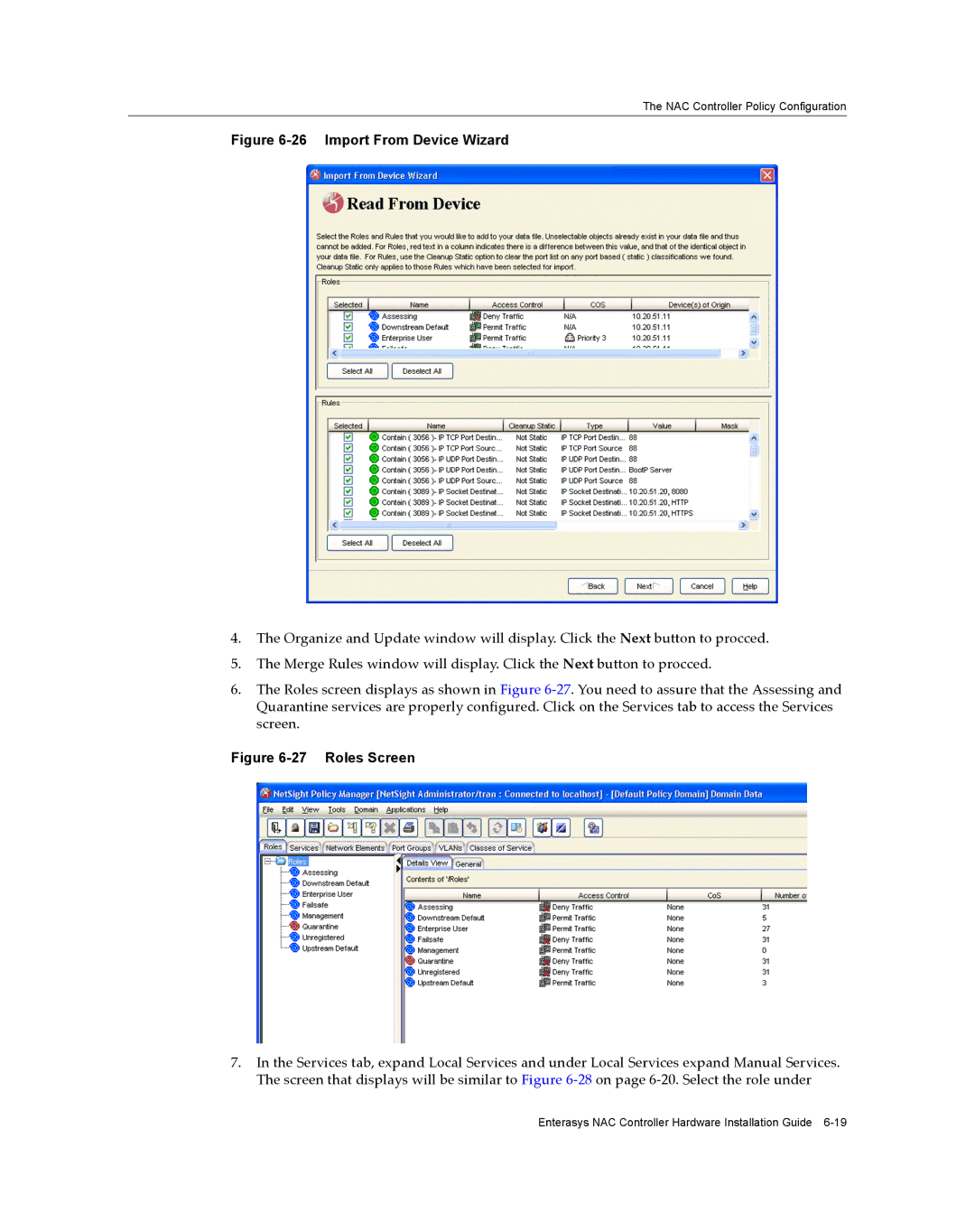 Enterasys Networks 2S4082-25-SYS, 7S4280-19-SYS manual Import From Device Wizard 