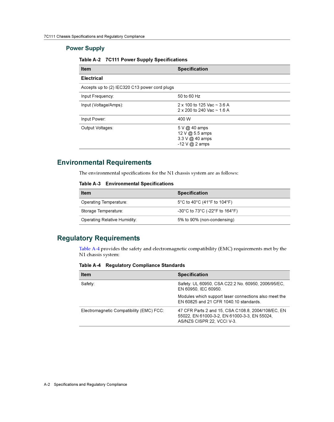 Enterasys Networks 7S4280-19-SYS, 2S4082-25-SYS manual Environmental Requirements, Regulatory Requirements, Power Supply 