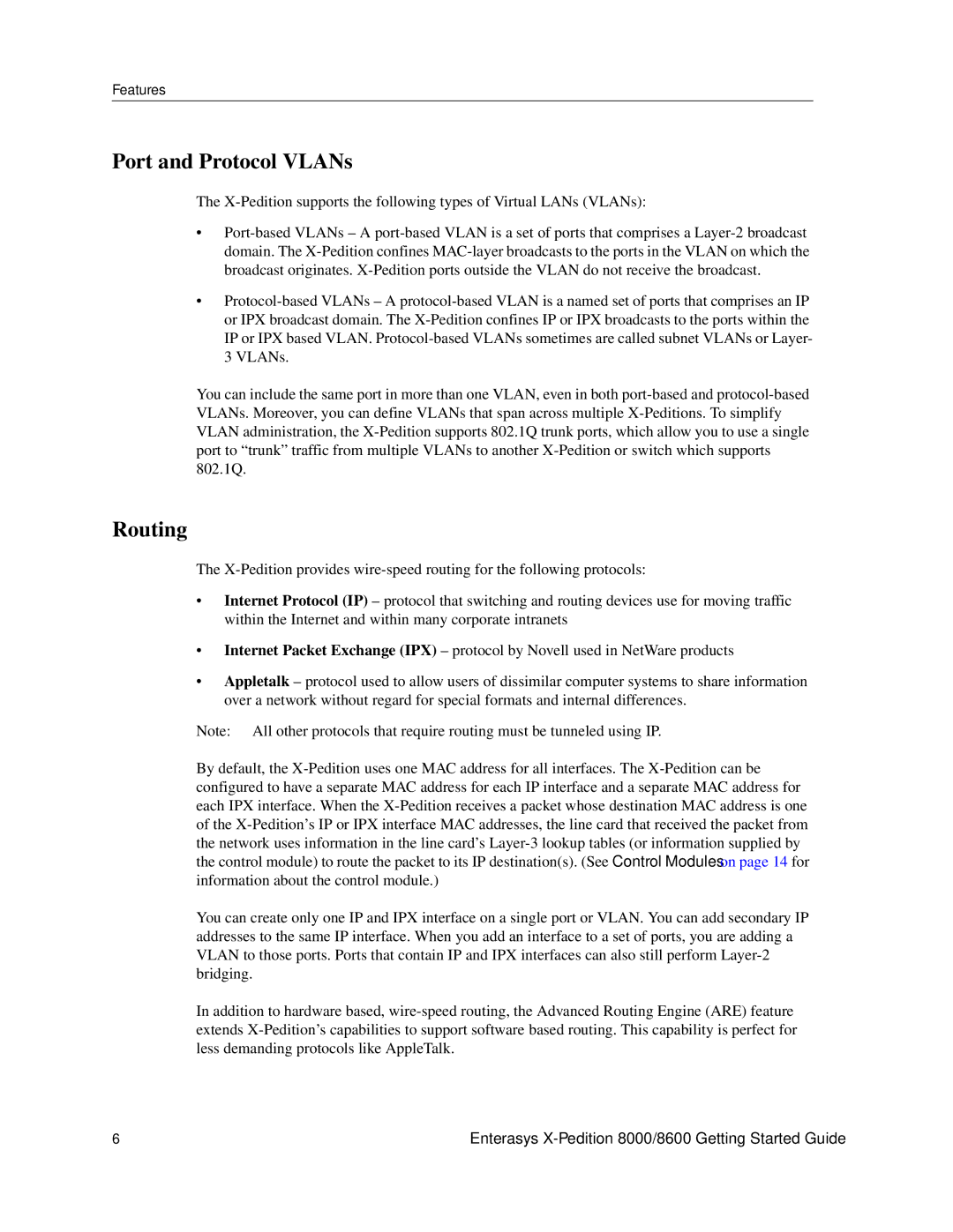 Enterasys Networks 8000/8600 manual Port and Protocol VLANs, Routing 