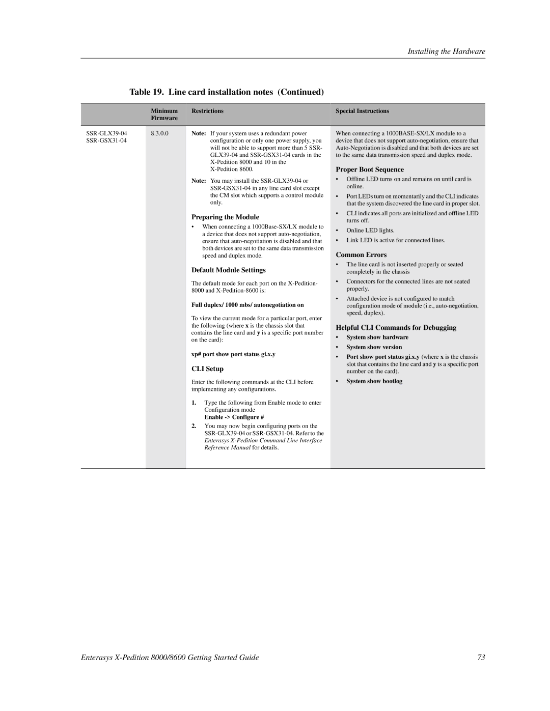 Enterasys Networks 8000/8600 manual CLI Setup 