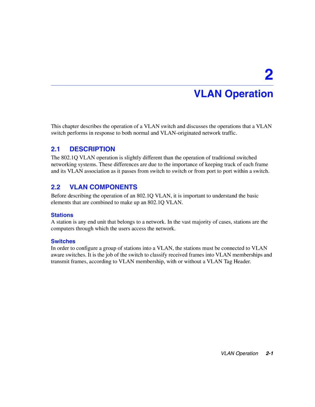 Enterasys Networks 802.1Q manual Description, Vlan Components 