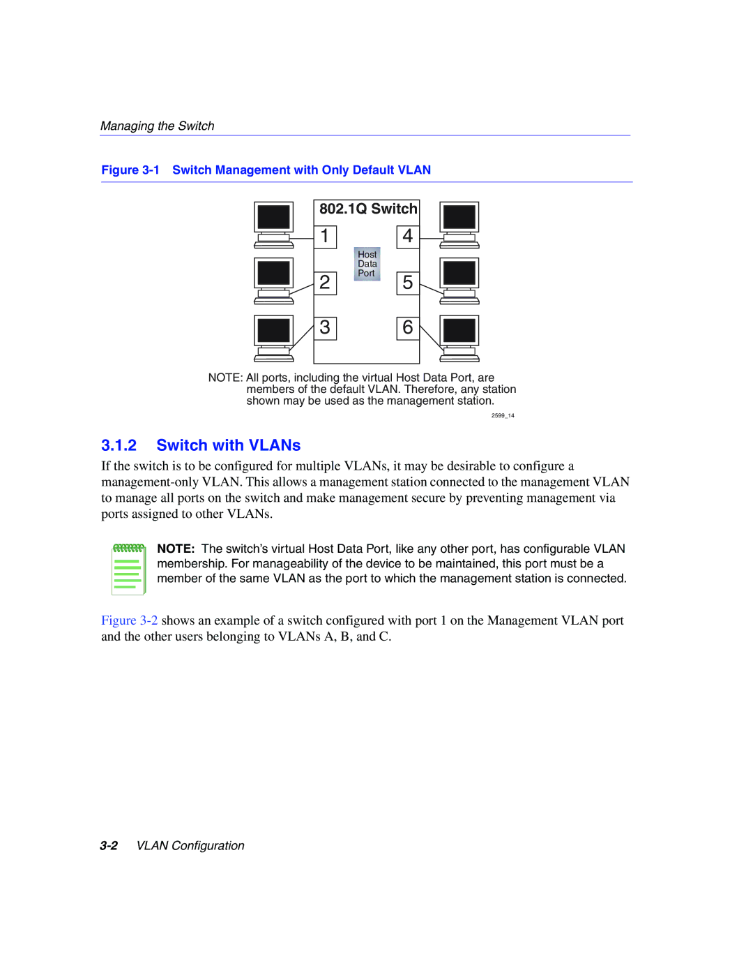 Enterasys Networks 802.1Q manual Switch with VLANs, Switch Management with Only Default Vlan 