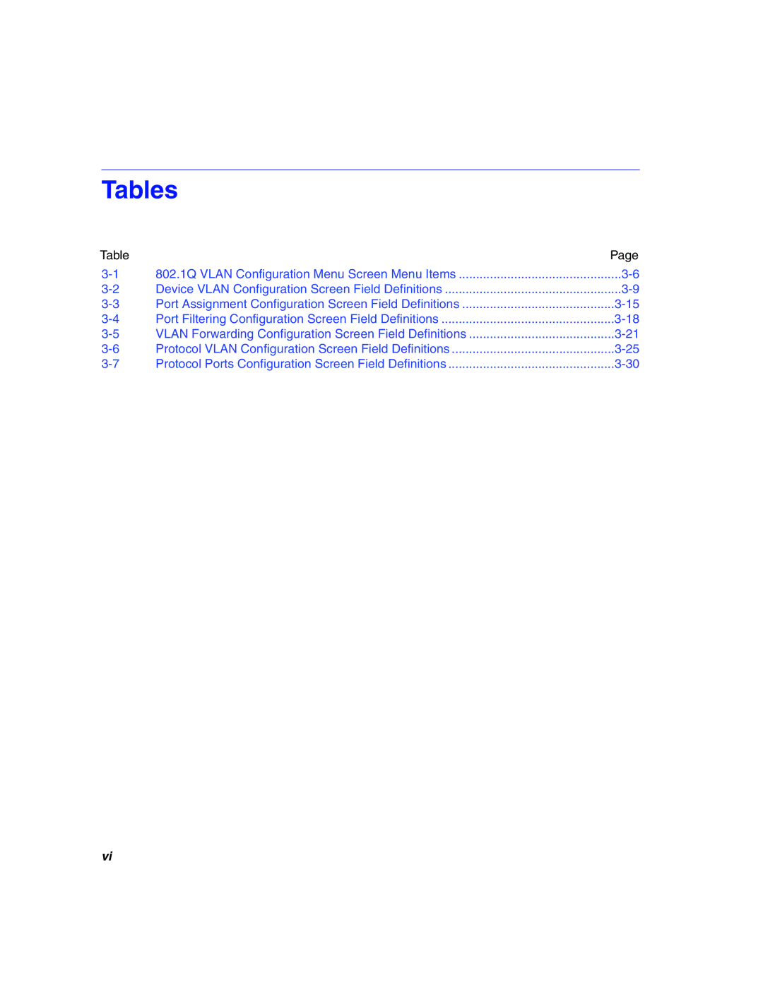 Enterasys Networks 802.1Q manual Tables 