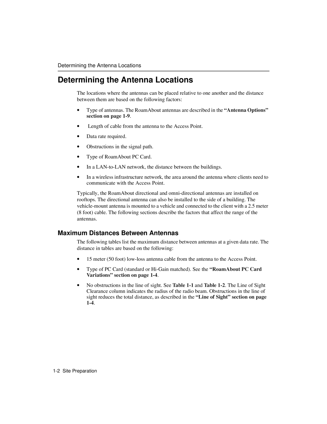 Enterasys Networks 9033348-02 manual Determining the Antenna Locations, Maximum Distances Between Antennas 