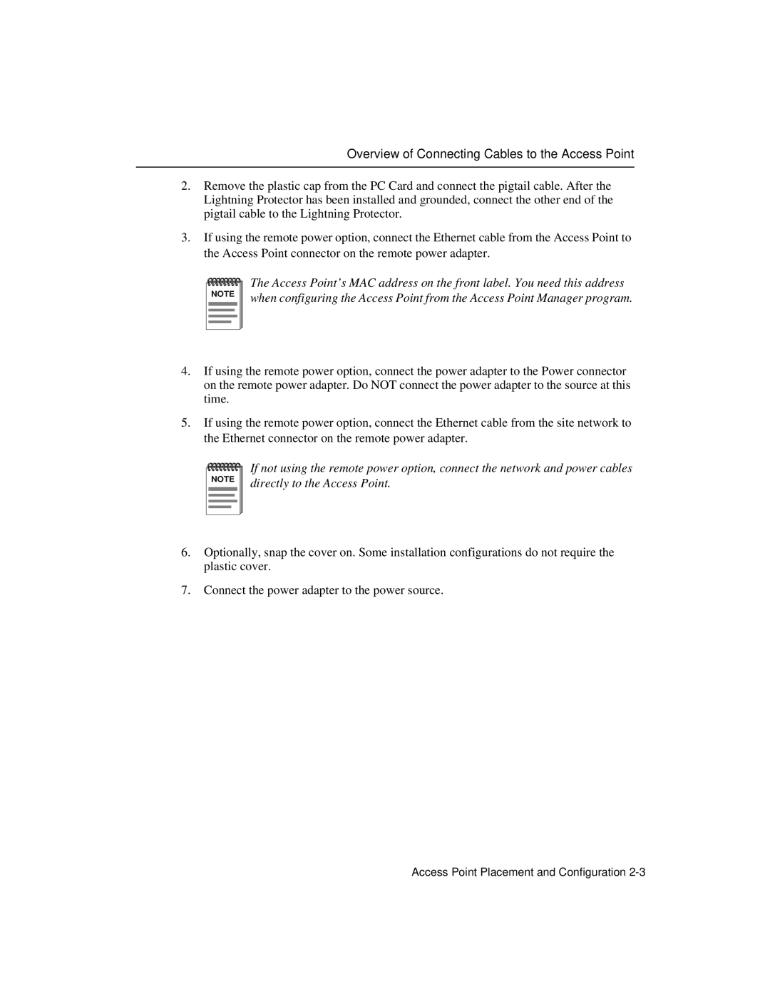 Enterasys Networks 9033348-02 manual Overview of Connecting Cables to the Access Point 