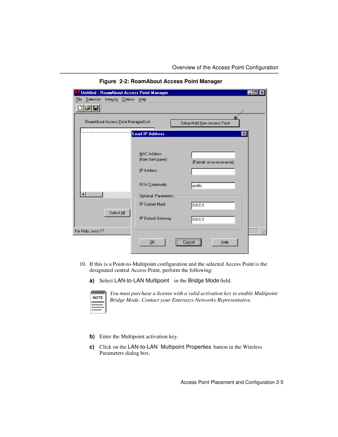 Enterasys Networks 9033348-02 manual RoamAbout Access Point Manager 