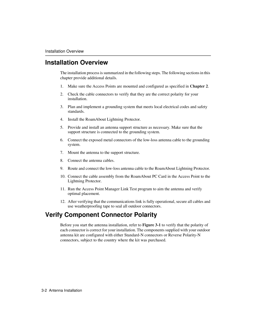 Enterasys Networks 9033348-02 manual Installation Overview, Verify Component Connector Polarity 